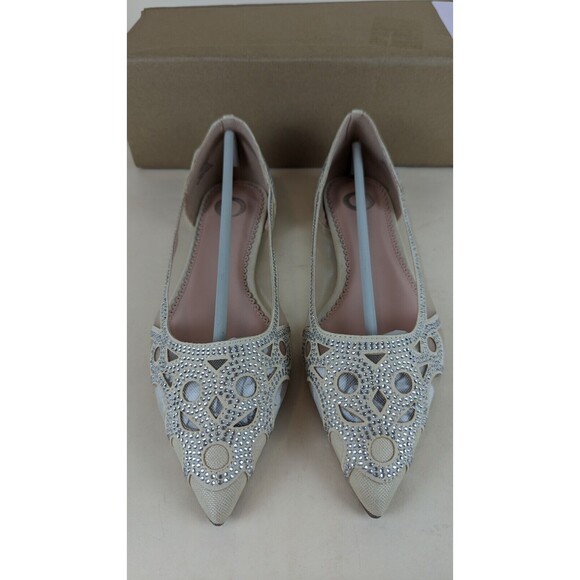 Journee Collection Batavia Flats Women 8.5 Nude Rhinestone Pointed Toe Shoes NWT - Picture 4 of 10